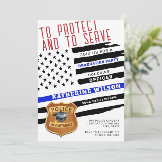 Politie-Afstuderen Kaart (Staand voorkant)