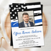 Politie Afstuderen officier foto dun blauwe lijn