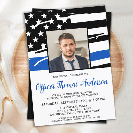 Politie Afstuderen officier foto dun blauwe lijn Kaart