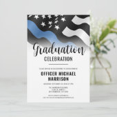 Politie Afstuderen Partij Blauwe Lijn Kaart (Staand voorkant)