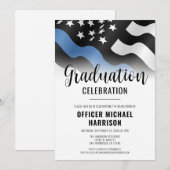 Politie Afstuderen Partij Blauwe Lijn Kaart (Voorkant / Achterkant)