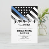 Politie Afstuderen Partij Blauwe Lijn Kaart (Staand voorkant)