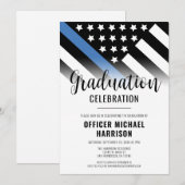 Politie Afstuderen Partij Blauwe Lijn Kaart (Voorkant / Achterkant)