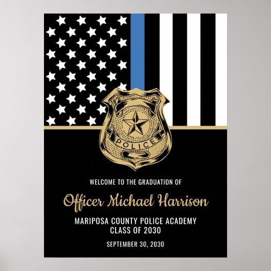 Politie Afstuderen Partij Wetshandhaving Academie Poster (Voorkant)