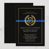 Politie Afstuderen | Pensioen Thema Monogram Kaart (Voorkant / Achterkant)