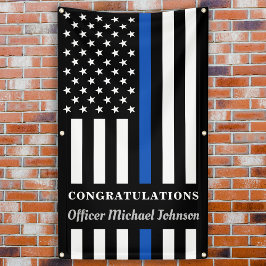 Politie Afstuderen personaliseert thin Blue Line P Spandoek