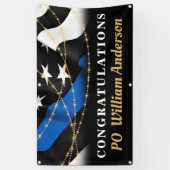 Politie Afstuderen personaliseert thin Blue Line P Spandoek (Verticaal)