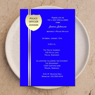 Politie Afstuderen Uitnodigingen Politie Badge