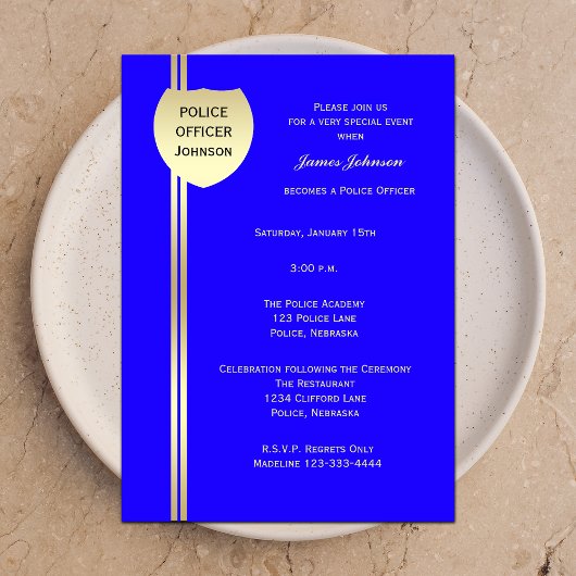 Politie Afstuderen Uitnodigingen Politie Badge