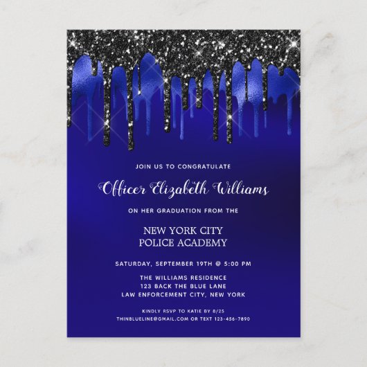 Politie Afstuderen Wetshandhaving Aankondigingskaart (Voorkant)