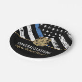 Politie Afstuderen Wetshandhavingsambtenaar Partij Papieren Bordje (Gekanteld)