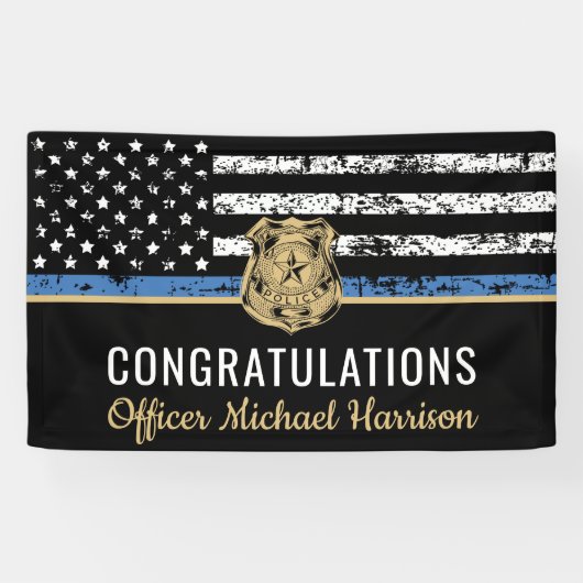 Politie Afstuderen Wetshandhavingsambtenaar Partij Spandoek (Horizontaal)