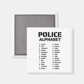 Politie Alfabet Grafiek Fonetische Code Magneet (Voorkant / Achterkant)