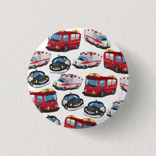 Politie-, ambulance- en brandweertransport ronde button 3,2 cm