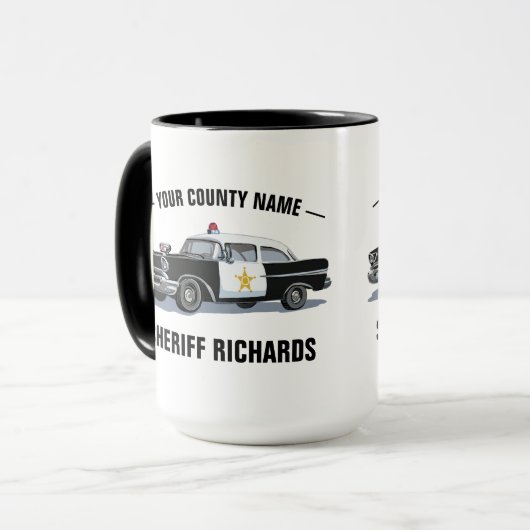 politie auto aangepaste naam mok (Voorkant links)