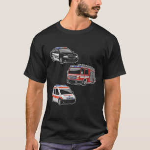 Politie Auto Brand Vrachtwagen Ambulance Eerste Re T-shirt