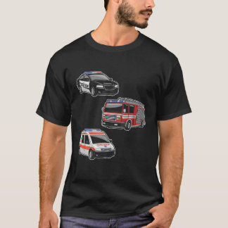 Politie Auto Brand Vrachtwagen Ambulance Eerste Re T-shirt