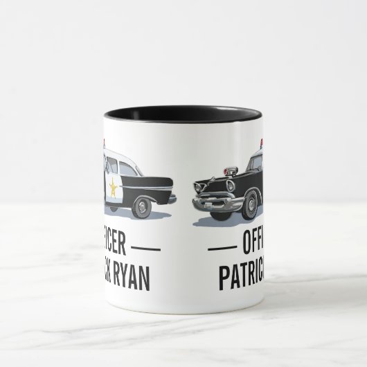  politie auto Monogram Naam Mok (Midden)