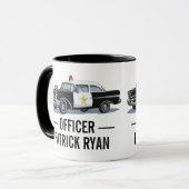  politie auto Monogram Naam Mok (Voorkant links)