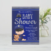 Politie Baby Douche Uitnodigingen (Staand voorkant)
