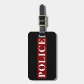 Politie Bagagelabel rood (contactgegevens toevoege (Voorkant verticaal)