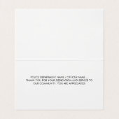 Politie bedankt Thin Blue Line Law Enforcement Visitekaartje (Binnenkant ongevouwen)