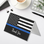 Politie bedankt u persoonlijke dun blauwe lijn visitekaartje<br><div class="desc">Thin Blue Line Police Thank You Card - Amerikaanse vlag in politievlag kleuren, verdrietig ontwerp.. Show uw waardering voor een uitstekende politieagent of wetshandhavingsambtenaar met deze dunne blauwe lijn dank u, perfect voor politionele waardering, politieagenten en politieafdelingen. COPYRIGHT © 2020 Judy Burrows, Black Dog Art - Alle rechten voorbehouden. Gepersonaliseerde...</div>
