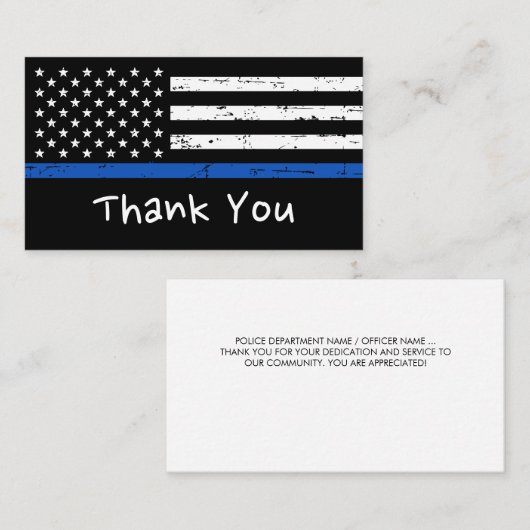 Politie bedankt waardering voor politie visitekaartje (Voorkant / Achterkant)