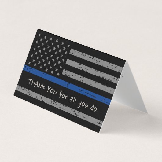 Politie bedankt wetshandhaving voor blauwe lijn visitekaartje (Voorkant)