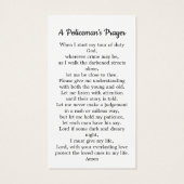 Politie begrafenis gebeden Kaart Gestorte agent Me (Achterkant)