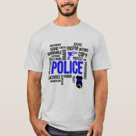 Politie beschrijvende woorden T-shirt