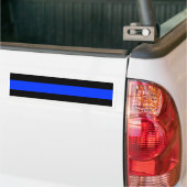 Politie blauwe dunne lijn bumpersticker (Op Truck)