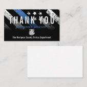Politie blauwe lijn Amerikaanse vlag Dank je Visitekaartje (Voorkant / Achterkant)