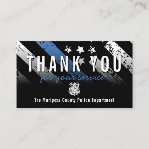 Politie blauwe lijn Amerikaanse vlag Dank je Visitekaartje