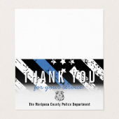 Politie Blauwe lijn Amerikaanse vlag Dank u Busine Visitekaartje (Buitenkant ongevouwen)