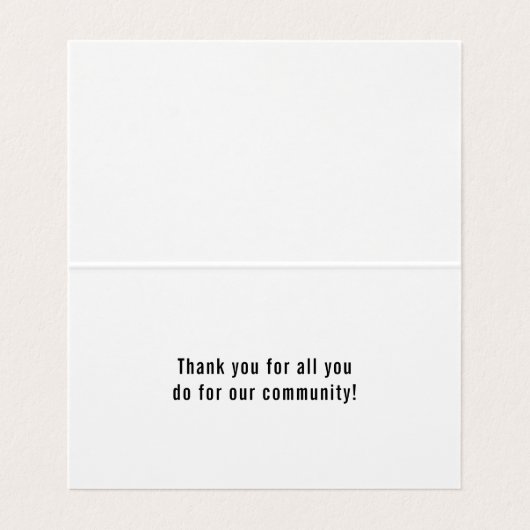 Politie Blauwe lijn Amerikaanse vlag Dank u Busine Visitekaartje (Binnenkant ongevouwen)