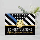 Politie blauwe lijn Gefeliciteerd Kaart pensioen (Staand Voorkant)