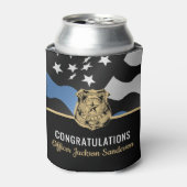 Politie Blauwe Lijn Rechtshandhaving Afdwingingspa Blikjeskoeler (Blikje Voorkant)