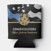 Politie Blauwe Lijn Rechtshandhaving Afdwingingspa Blikjeskoeler (Achterkant)