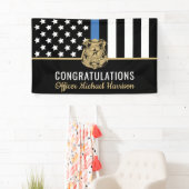 Politie Blauwe Lijn Vlag Academie Afstudeerfeest Spandoek (Insitu)