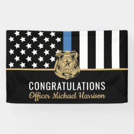 Politie Blauwe Lijn Vlag Academie Afstudeerfeest Spandoek