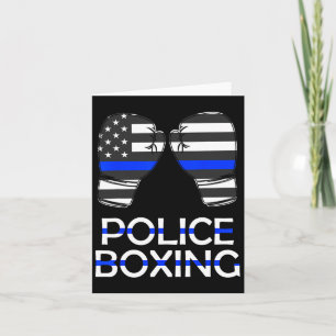 Politie Boksen Blauwe Lijn Bokshandschoenen Sport Kaart