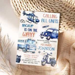 Politie Boy Baby shower Party Kaart
