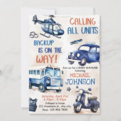 Politie Boy Baby shower Party Kaart (Voorkant)