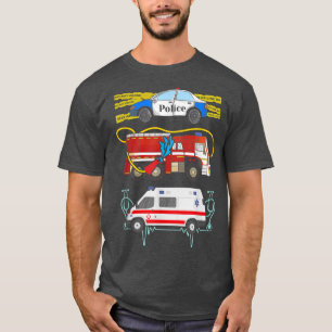 Politie brandweerauto vrachtwagen: eerste reactie t-shirt