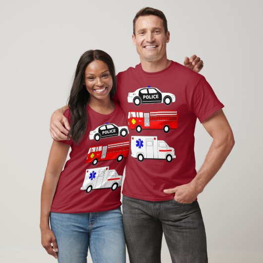 Politie brandweerauto vrachtwagen: eerste reactie t-shirt (Unisex)