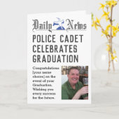 Politie Cadet Afstuderen Kaart te personaliseren (Gele Bloem)