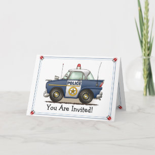 Politie Car Police Crusier Cop Car Party Invitatio