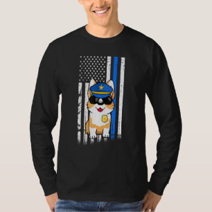 Politie Corgi steunt de blauwe wetshandhavingsappl T-shirt