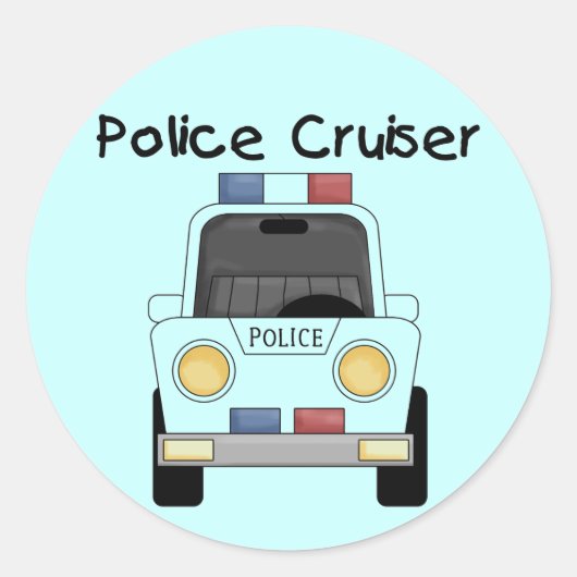 Politie Cruiser Tshirts en geschenken Ronde Sticker (Voorkant)